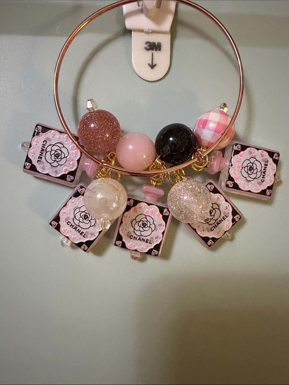 Pink and Gold Charm Bracelet